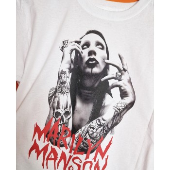 T-shirt bianca Marilyn Manson