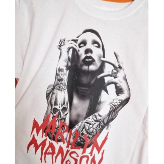 T-shirt bianca Marilyn Manson