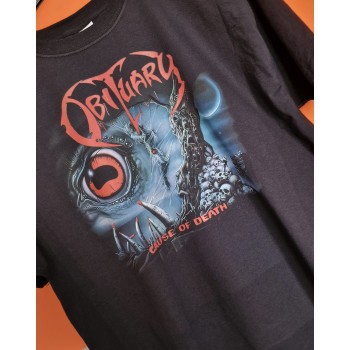 T-shirt nera Obituary - cause of death