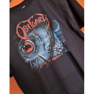 T-shirt nera Obituary - cause of death