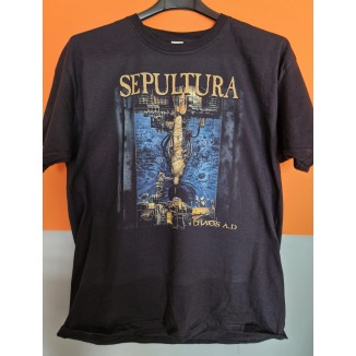 T-shirt Nera Sepultura "Chaos A.D." - Icona del Metal Brasileiro