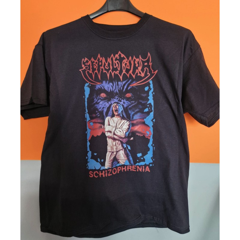 T-shirt nera Sepultura - Schizophrenia