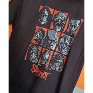 T-shirt nera Slipknot 9 faces