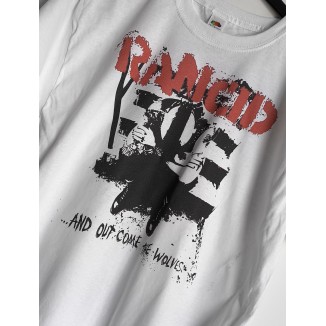 T-shirt bianca Rancid - and out come of wolves