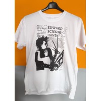 T-shirt Bianca Edward Mani di Forbice - Icona del Cinema Fantasy | vrz shop
