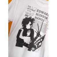 T-shirt Bianca Edward Mani di Forbice - Icona del Cinema Fantasy | vrz shop