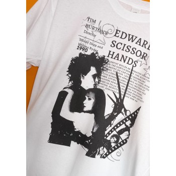 T-shirt bianca Edward mani di forbice