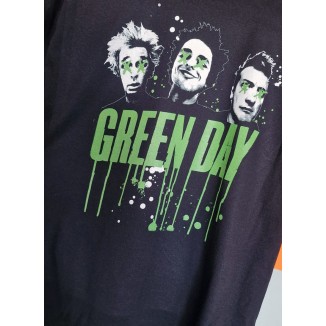 T-shirt nera Green Day 3 faces