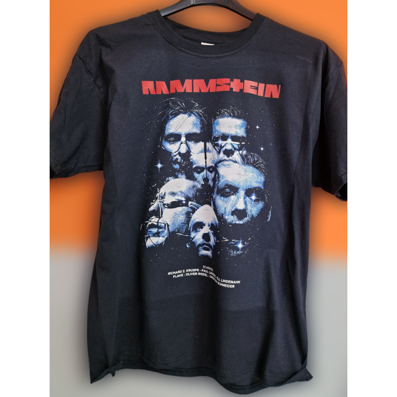 T-shirt nera Rammstein 6 faces T-shirt nera Rammstein 6 faces