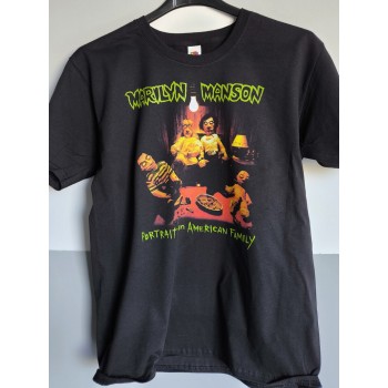 T-shirt Nera Marilyn Manson - Portrait of an American Family | vrz shop
