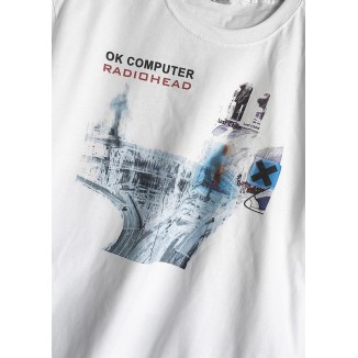 T-shirt bianca Radiohead - ok computer