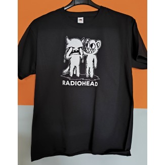 T-shirt Nera Radiohead - Cat Cry and Cat Smile | vrz shop
