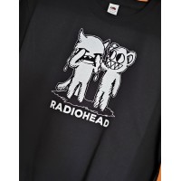 T-shirt Nera Radiohead - Cat Cry and Cat Smile | vrz shop