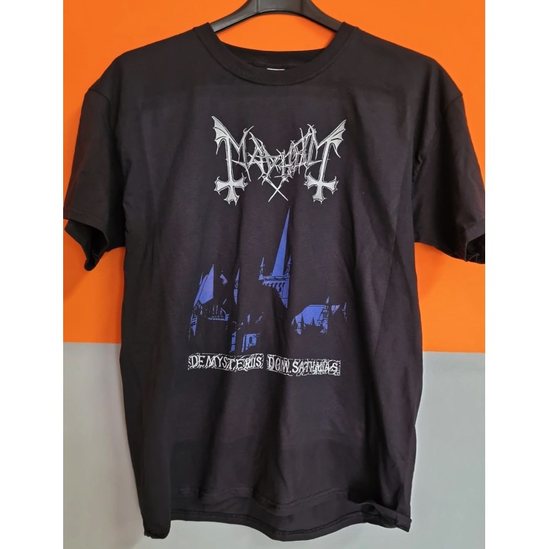 T-shirt nera mayhem de mysteriis dom sathanas