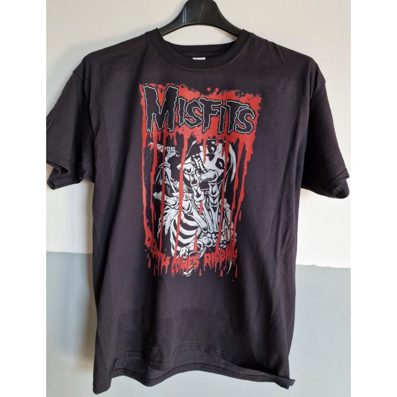 T-shirt nera Misfits death comes ripping