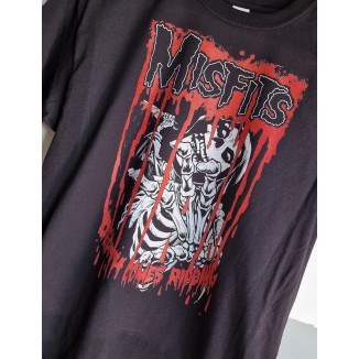T-shirt nera Misfits death comes ripping